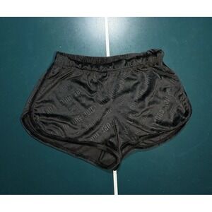 Juicy Couture Velour Lounge Shorts Women's Medium Black Sleepwear Spell Out Y2K